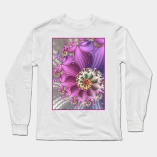 Pink and Purple Silky Fractal Long Sleeve T-Shirt